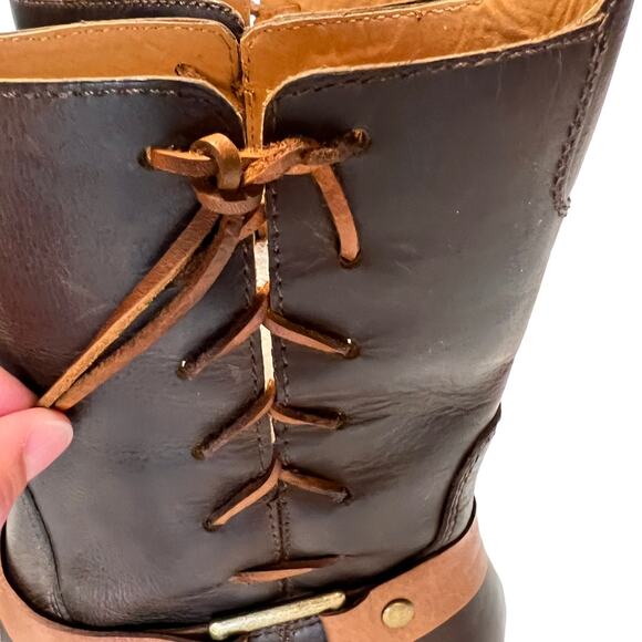 Latigo Women's Thistle Leather Boots Lace Up Harness Buckle Brown Size 7M - Picture 8 of 16